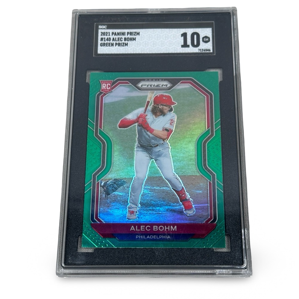 2021 Panini Prizm Alec Bohm Green Prizm RC #140 SGC 10 GM Phillies Rookie Card